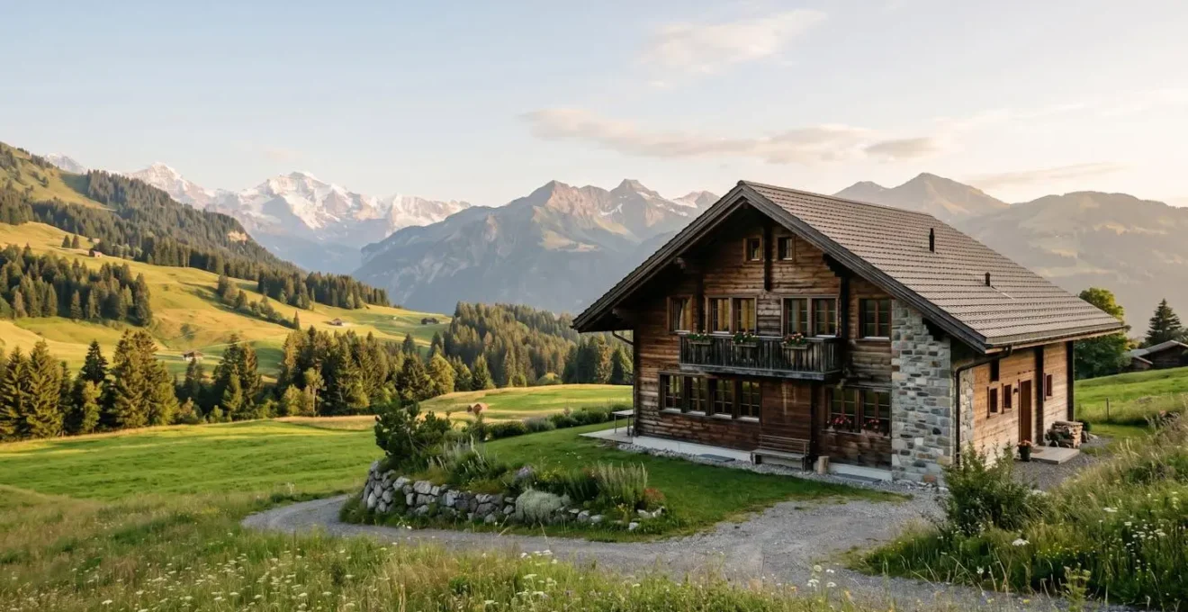 Maison suisse rénovée avec isolation thermique optimale illustrant la réduction des déperditions énergétiques